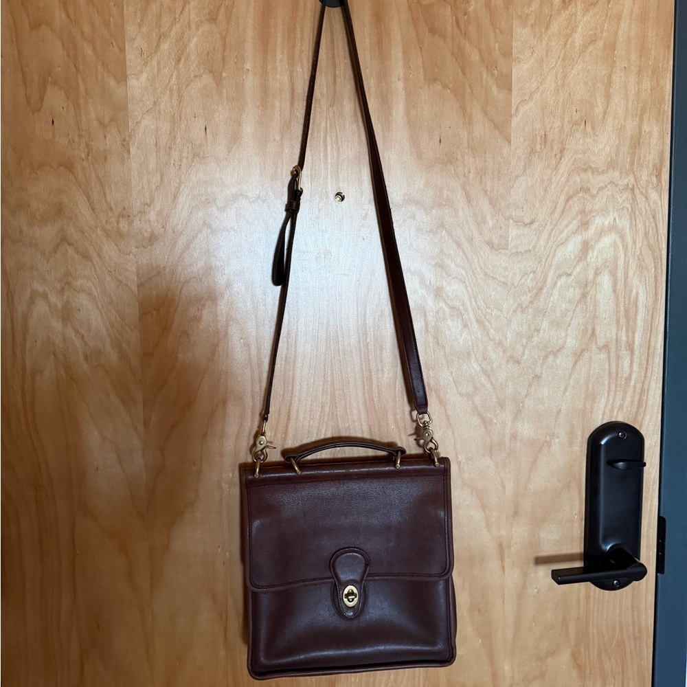 Vintage Coach Brown Genuine Leather Crossbody Bag